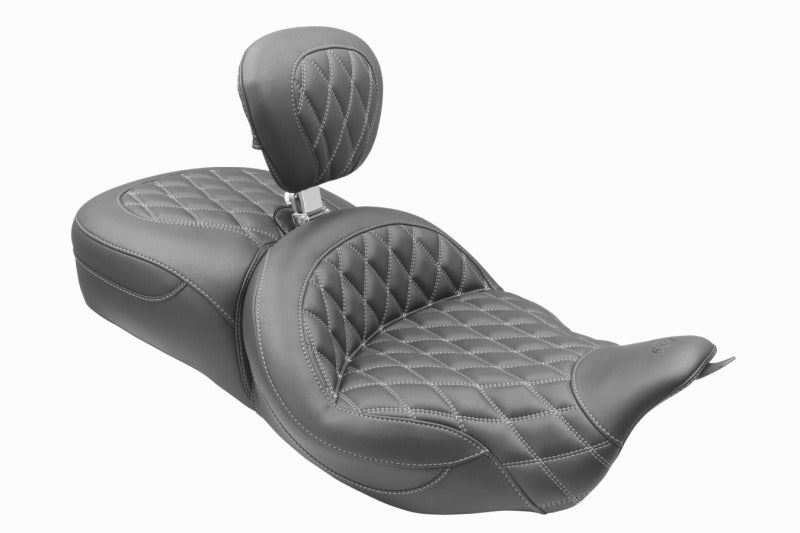 Mustang 08-25 Harley FL Touring Rd King Sp, Rd Glide Ltd, Dble Diamond ST Backrest - Black/GM