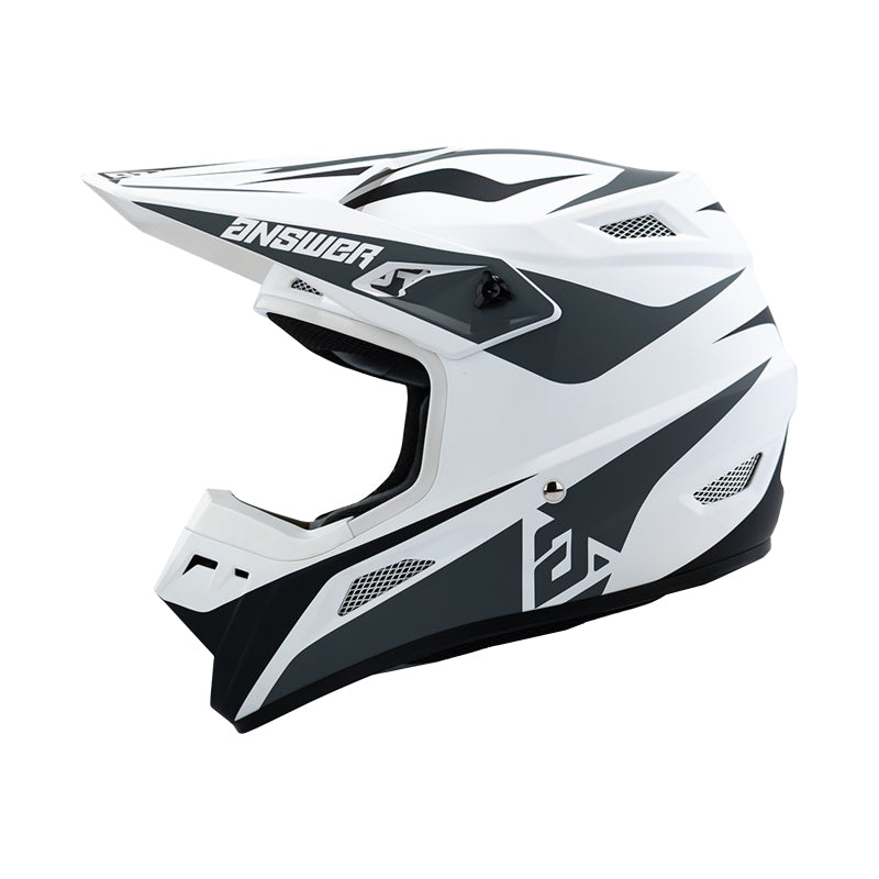 Answer 26 AR1 Mototown Helmet Glossy White/Grey/Black Youth - Small