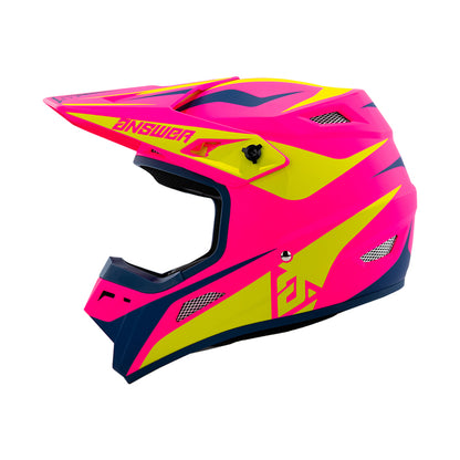 Answer 26 AR1 Mototown Helmet Matte Pink/Hyper Acid/Dark Blue Youth - Small