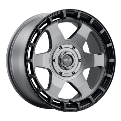 Weld Off-Road Ridge 20x9 - 6x135 / 6x139.7 BP - ET0 - 106.1mm CB - Satin Gunmetal Wheel (Black Ring)