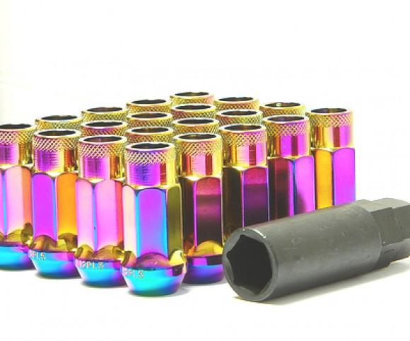 Wheel Mate Muteki SR48 Open End Locking Lug Nut Set of 4 - Red 12x1.50 48mm