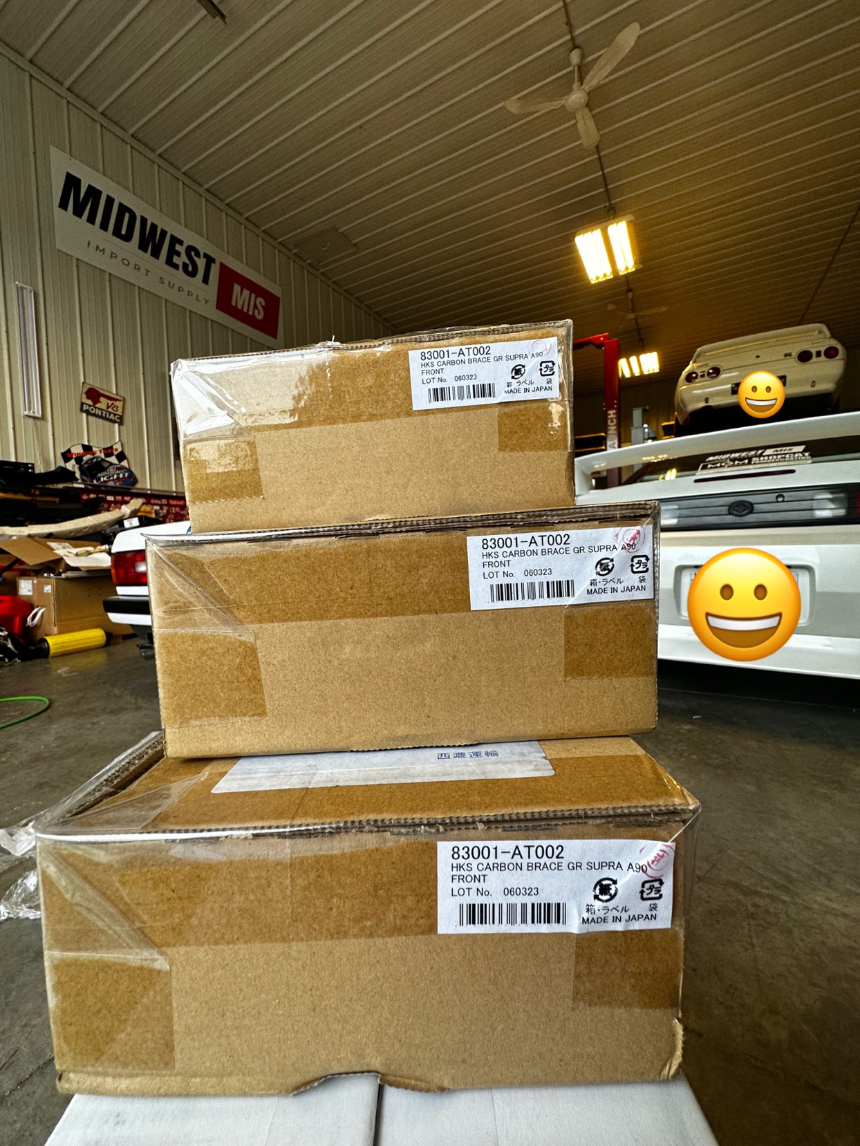 A90 MK5 Supra HKS Carbon front strut bars.