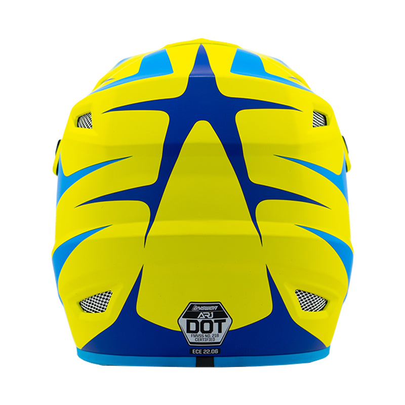 Answer 26 AR1 Mototown Helmet Matte Hyper Acid/Cyan/Dark Blue Youth - Medium