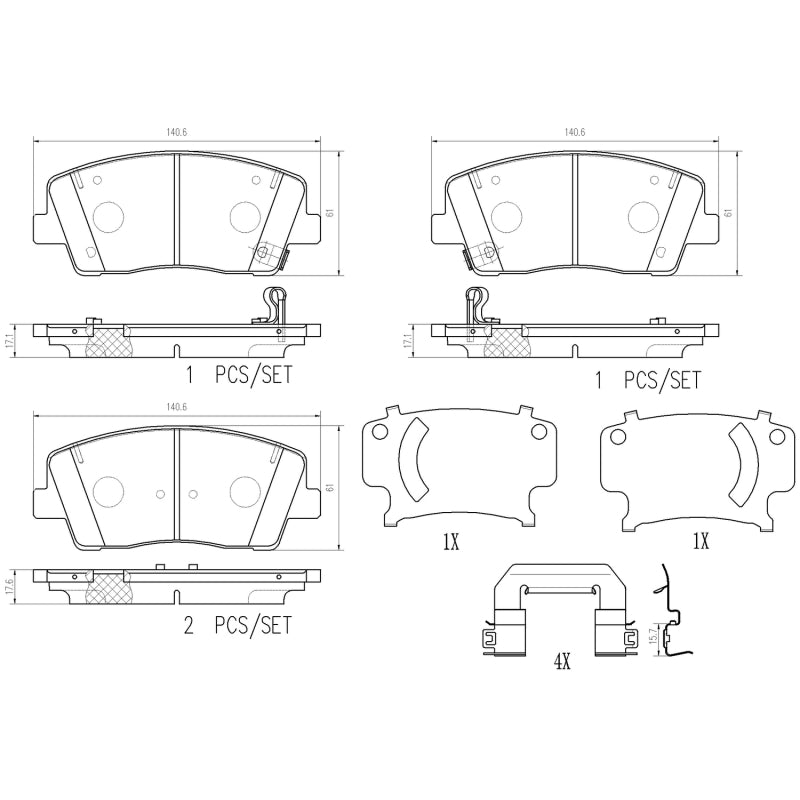 Brembo 18-21 Genesis G70/ Kia Stinger Front NAO Brake Pad