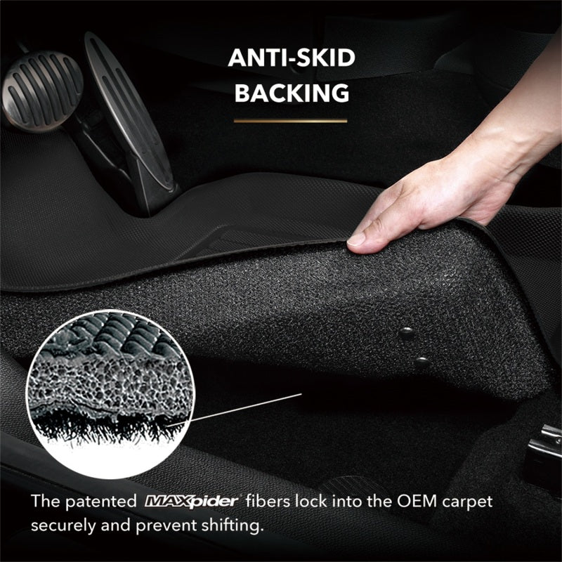 3D MAXpider 2017-2020 Audi Q7/Q8 Kagu 1st 2nd Row Floormats - Black