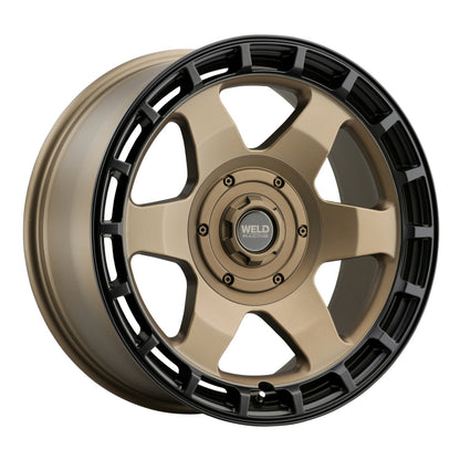 Weld Off-Road Ridge 17x9 - 5x114.3 / 5x127 BP - ET-12 - 78.1mm CB - Satin Bronze Wheel (Black Ring)