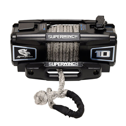 Superwinch 10000 LBS 12V DC 3/8in x 54ft Synthetic Rope Scorpion 10000SR Winch - Black Powdercoat