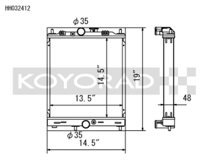 Koyo 03-07 Mitsubishi Evolution 7/8/9 Turbo (MT) Half-Size RACE  Radiator