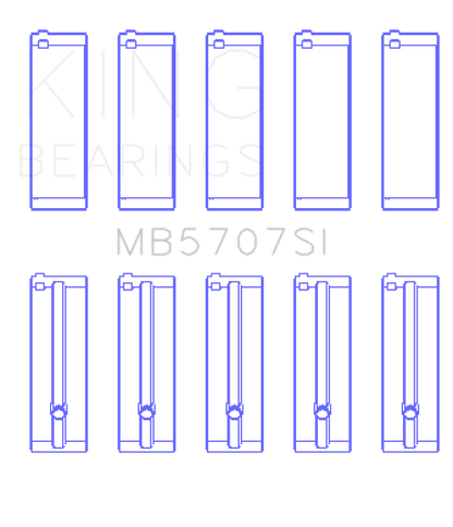 King Engine Bearings Hyundai G4KE / G4KC (Size +25) Main Bearings (Set of 5)