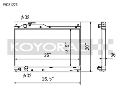 Koyo 00-09 Honda S2000 2.0/2.2L (MT) Radiator